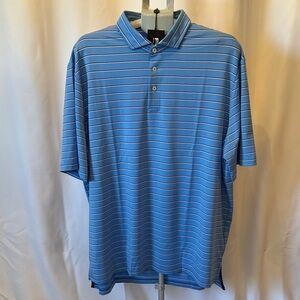 RLX Ralph Lauren Light Blue Striped Polo golf Shirt wickening